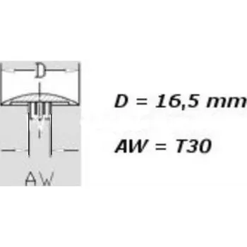 Šroub krytka na turbo šroub zlatý dub s trnem pr.15mm