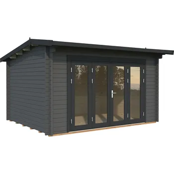 Zahradní stavba Palmako Zahradní domek INES 11,1 m² Barva: Tmavě šedá RAL7012 + antracit RAL7016, nátěr