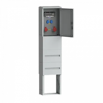 Elektrická zásuvka Energetický sloupek plastový, zás. 1x CEE 32A 5p 400V, 1x CEE 16A 5p 400V, 2x 16A 230V, chránič 4p, jističe, SC 53 6316.01