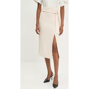 Dámská sukně Sukně Answear.LAB béžová barva, midi, pouzdrová 4612.IKK 80X, vel. M