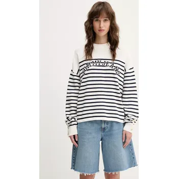 Dámský svetr Bavlněný svetr Tommy Jeans dámský, béžová barva, DW0DW20251 01X, vel. S