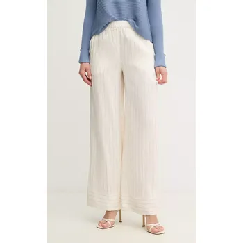 Dámské kalhoty Kalhoty s příměsí lnu Marella COCCIO béžová barva, high waist, 2513131134200 01X, vel. 36