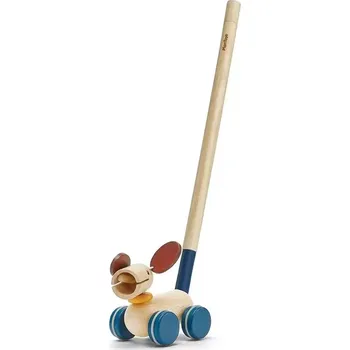 Dřevěná hračka PlanToys Tahací a strkací štěně