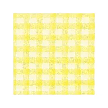 Papírový ubrousek Ubrousky 33 x 33 cm 1-vrstvé KARO žluté 100 ks