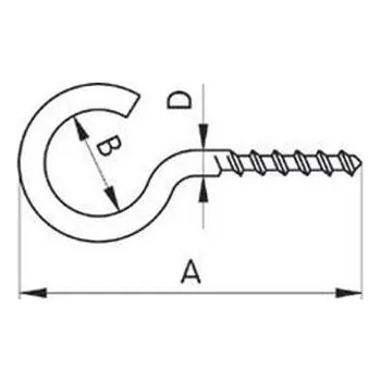 Vrut hák stropní 5.8x160 ZINEK otevřený do dřeva s vrutem