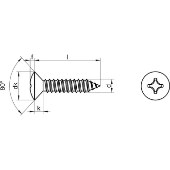 Spojovací materiál šroub do plechu 4.2x13 ZINEK čočková hlava, křížová drážka (Philips) DIN 7983 C-H