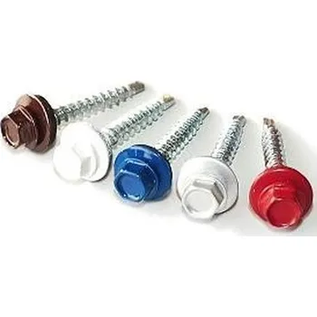 Spojovací materiál tex 4.8x20 ZINEK RAL 5010 enziánová modrá, šestihranný, podložka EPDM střešní-farmářský šroub DIN 7504 K+P