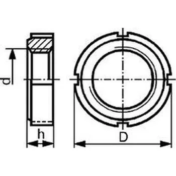 Matice matice KM 11 M55x2 BEZ PÚ se 4 zářezy DIN 981