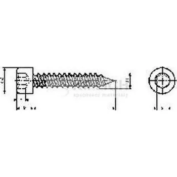 Spojovací materiál šroub do plechu 4.8x38 A2 NEREZ imbus DIN 912 Art:9051