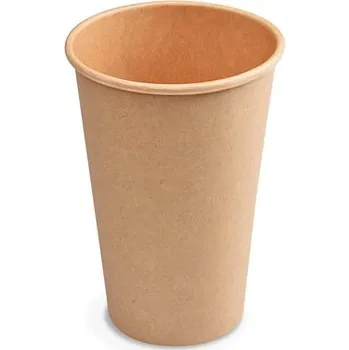 Jednorázové nádobí Kelímek papírový na kávu kraft hnědý 330 ml (10 oz), 80 mm průměr, 50 ks