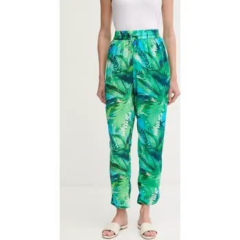 Dámské kalhoty Kalhoty Lauren Ralph Lauren dámské, zelená barva, střih chinos, high waist, 20523277 77A, vel. XS