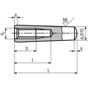 Spojovací materiál kolík 6x24 h10 BEZ PÚ kalený kužel+vnitřní závit DIN 7978