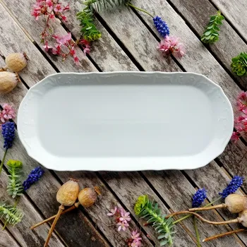 BERNADOTTE podnos 4-hranný 37 cm, bílý, Thun 1794 (Porcelánový podnos 2. jakost)