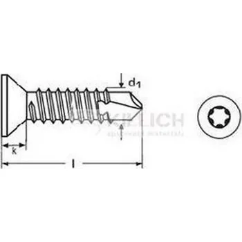 Vrut tex 5.5x25 ZINEK zápustná hlava TORX 25 DIN 7504P TX