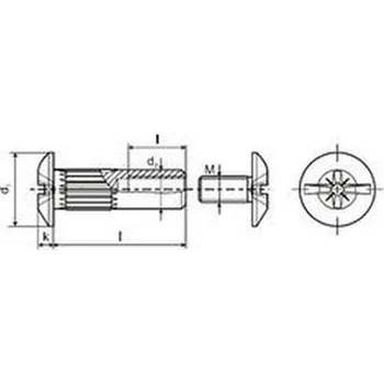 Šroub spojovací článek M6x30 NIKL matice + šroub M6x14