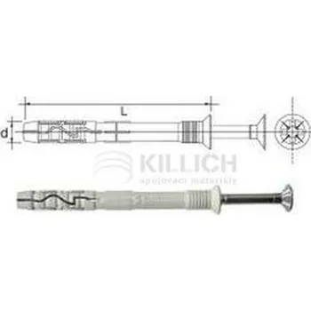 Hmoždinka hmoždinka 8x80 natloukací Zápustná hlava + vrut zápustná hlava
