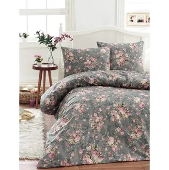 Povlečení Povlečení bavlněné Sicília šedá TiaHome 1x Polštář 90x70cm, 1x Přikrývka 140x220cm