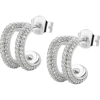Náušnice Rosato Stylové kruhové náušnice se zirkony Bianca RZBI72 + 2 měsíce na vrácení zboží