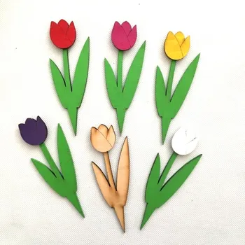 umělá květina Zápich dřevěný tulipán 15 cm, 6 barev Barva: Fialová