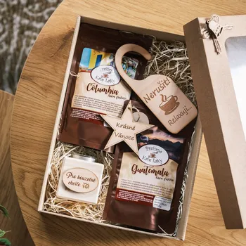 Dárkový potravinový koš Vánoční dárková sada kávy velká 3. Druh mletí kávy: Espresso