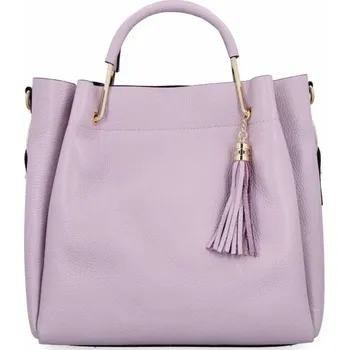 Kabelka Elegantní Kožená Kabelka Italský Kufřík 5702 Světle Fialová
