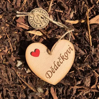 Dřevěné srdce 7 cm s věnováním Dědečkovi