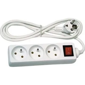 Prodlužovací kabel prodlužovačka bílá 10m,3 zásuvky s vypínačem P1310