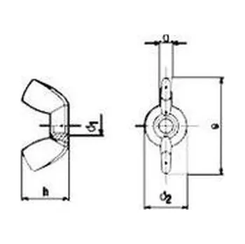 Matice matice M5 A2 NEREZ křídlová AT DIN 315