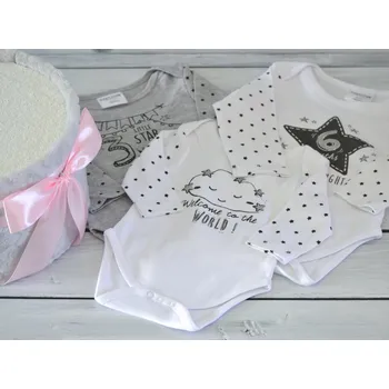 plenkový dort dortNEdort Jednopatrový plenkový dort XIII. s milníkovými bodyčky Růžová mašle a náplň pro holčičku 461_MIM11