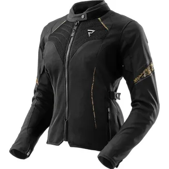 Moto bunda REBELHORN bunda JAX dámská black/gold - 6XL