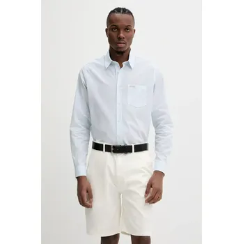 Pánská košile Bavlněná košile Guess Jeans pánské, modrá barva, regular, s klasickým límcem, M5RH67 WGZ11 M5RH67.WGZ11 50X, vel. XXL