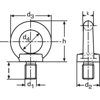 Šroub šroub M6 A2 NEREZ s okem závěsný DIN 580