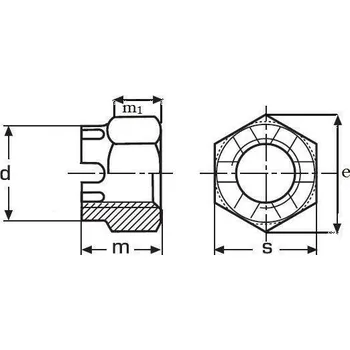 Matice matice M14x1.5 BEZ PÚ /8/ korunková vysoká DIN 935