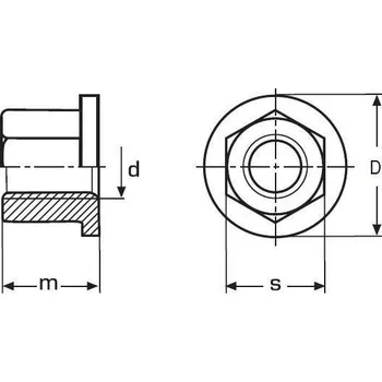 Matice matice M24 SW 36 BEZ PÚ /10/ s nákružkem DIN 6331