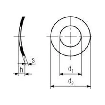 Matice podložka M6 pr. 6.4x11x0.5 ZINEK pružná prohnutá DIN 137A