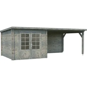 Zahradní domek Palmako Zahradní domek ELLA 6,9 + 10,0 m² Barva: Šedá, máčení