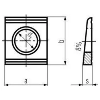 Matice podložka M24 pr. 26x56x60x8.5 ZINEK klínová DIN 434U