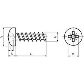 Šroub šroub do plastu 3.0x12 F ZINEK půlkulatá hlava křížová drážka PZ, tupý, PLASFAST 30