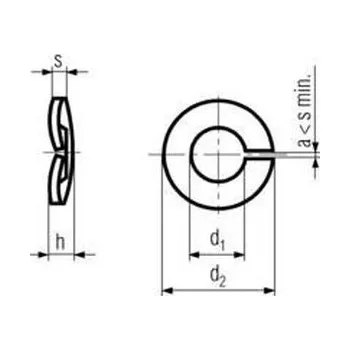 podložka podložka M12 pr. 12.2x21.1x1.95 BEZ PÚ pružná DIN 128A