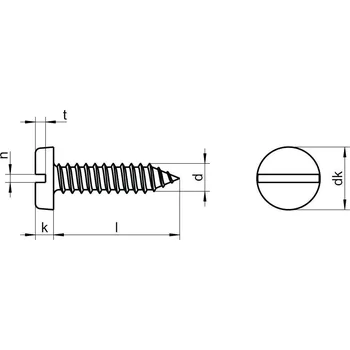 Spojovací materiál šroub do plechu 3.9x13 ČERNÝ ZINEK válcová hlava DIN 7971 C