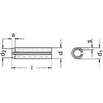 Šroub kolík 2.5x5 BEZ PÚ pružný lehký DIN 7346
