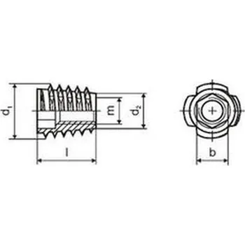 Matice matice nábytkářská M6x10 TYP E BÍLÝ ZINEK závrtná bez límce