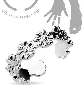 Prsten Prsten na nohu, květinový vzor (Nastavitelný prstýnek)