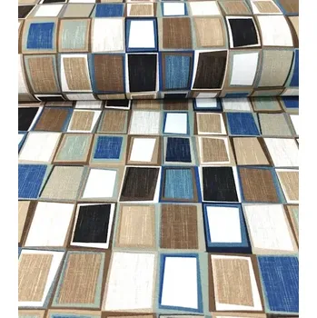 Loneta dekorační látka kostky modré | RTex