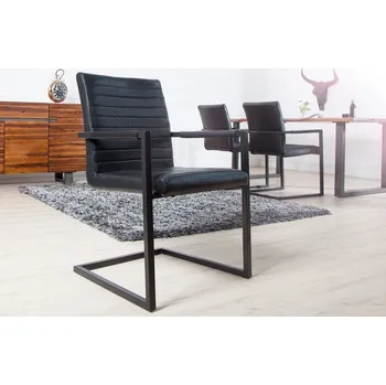 Jídelní židle Židle IMPERIAL ANTIK BLACK (Jídelní židle s opěrkami antická černá.)