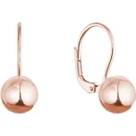 Pozlacené stříbrné náušnice lesklá kulička 61136 rose gold