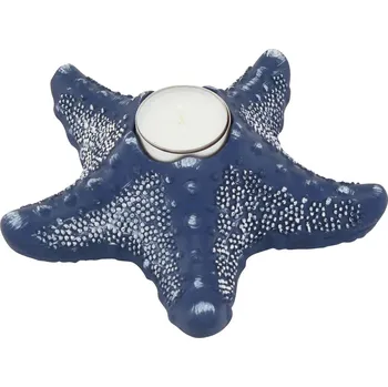 Svícen SEA Club Stojan na čajové svíčky - Seastar, polyston, tmavě modrá, V: 6cm, 17x17cm