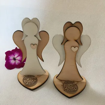 Vánoční dekorace Anděl dřevěný 15 cm kombinované barvy Barva: Bílé tělo+přírodní křídla