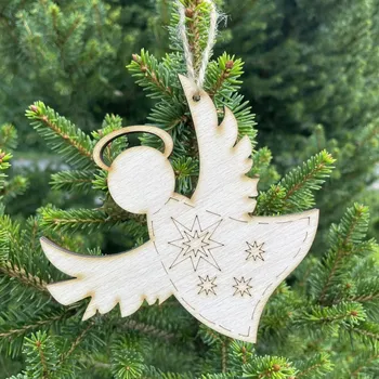 Vánoční dekorace Vánoční andílek na zavěšení, 2 velikosti Rozměry: 11 cm, Varianta: Bez nápisu