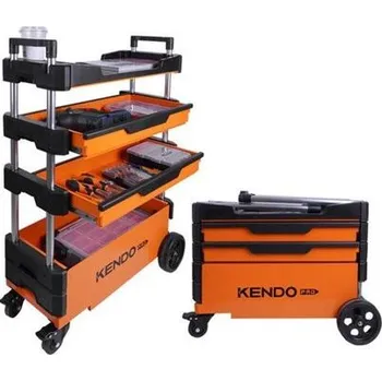 KENDO vozík na nářadí kovový, skládací, 70*38*53,5cm, velká kola
